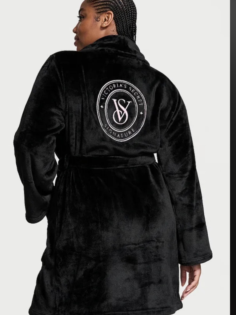 Victoria's Secret Black Plush Robe